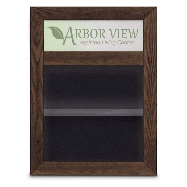 Outdoor Enclosed Combo Board, 48"x36", Bronze Frame/Black & Black